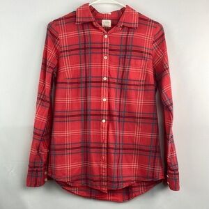 J. Crew perfect fit button down plaid shirt XS